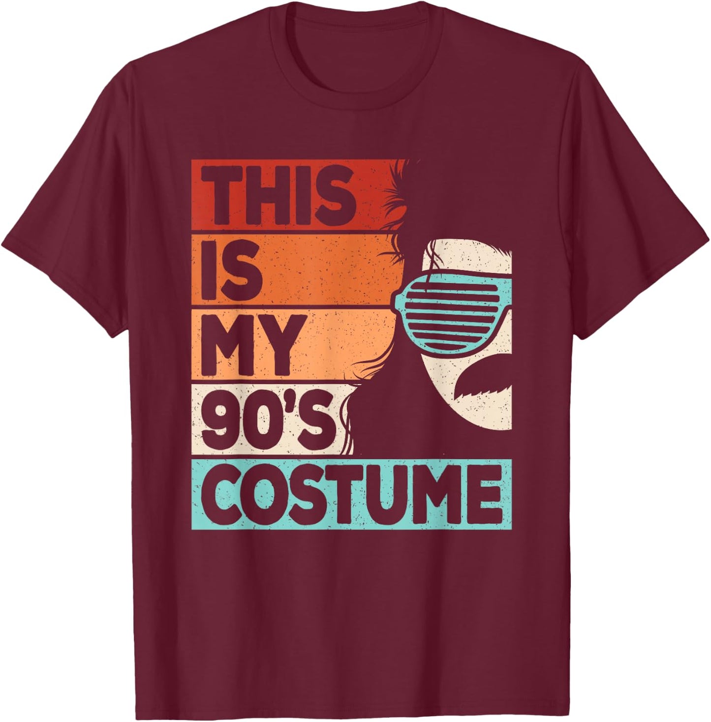 This Is My 90s Costume Men 1990s 90s Outfit Disco Party T-Shirt - T-Shirt | Maroon