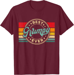 Best Grumpy Ever Vintage Retro Father's Day Gift T-Shirt - T-Shirt | Maroon