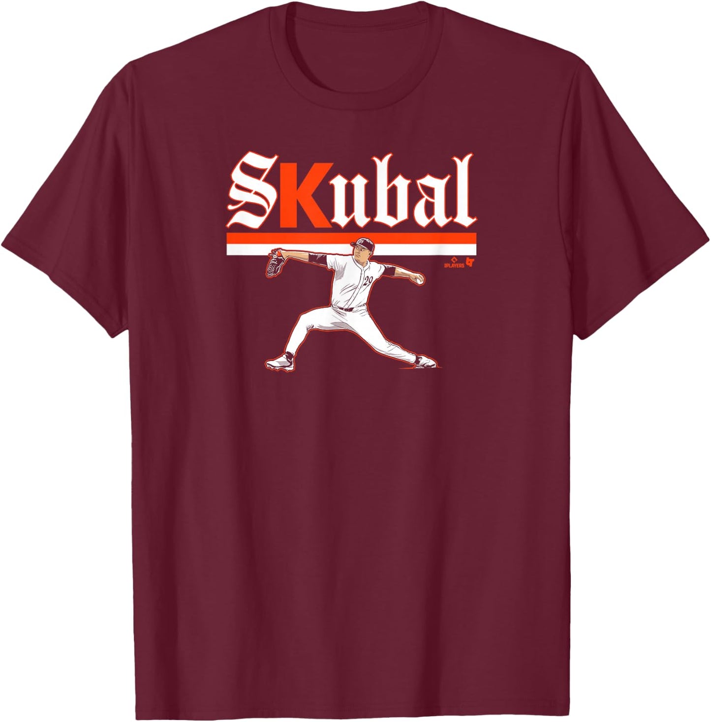 Tarik Skubal - Ace Pose - Detroit Baseball T-Shirt - T-Shirt | Maroon