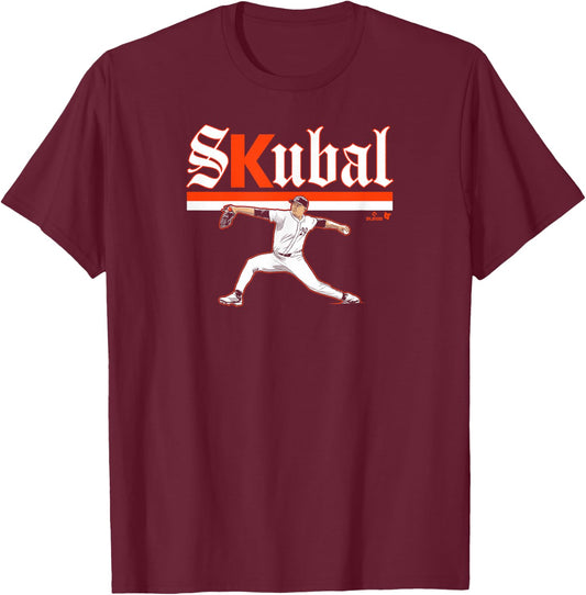 Tarik Skubal - Ace Pose - Detroit Baseball T-Shirt - T-Shirt | Maroon