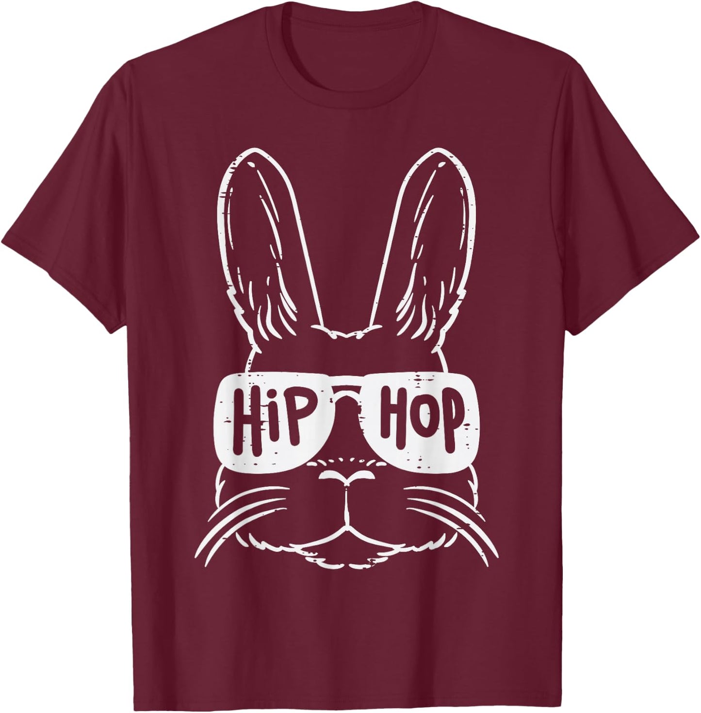 Easter Bunny Sunglasses Hip Hop Cool Rabbit Kids Women Men T-Shirt - T-Shirt | Maroon