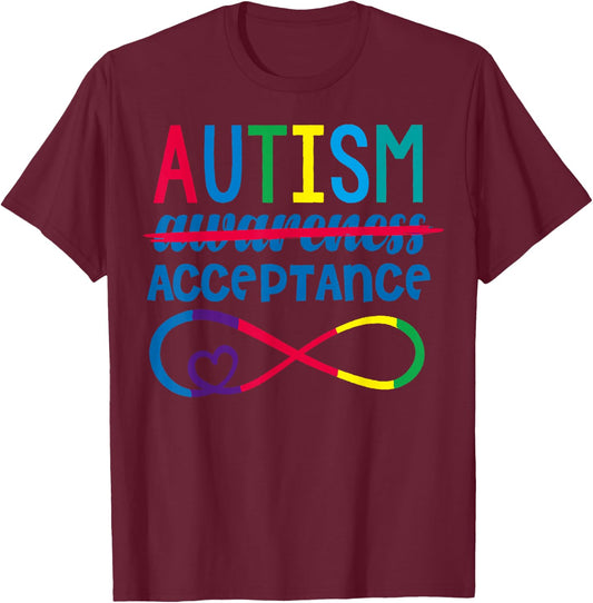 Red Instead Autism In April We Wear Red Autism Awareness T-Shirt - T-Shirt | Maroon