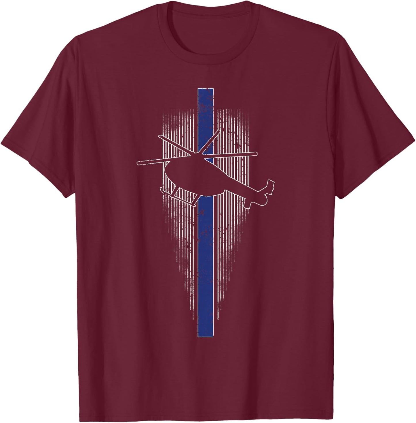 Police Aviation Police Aviator Helicopter Pilot Shirt T-Shirt - T-Shirt | Maroon