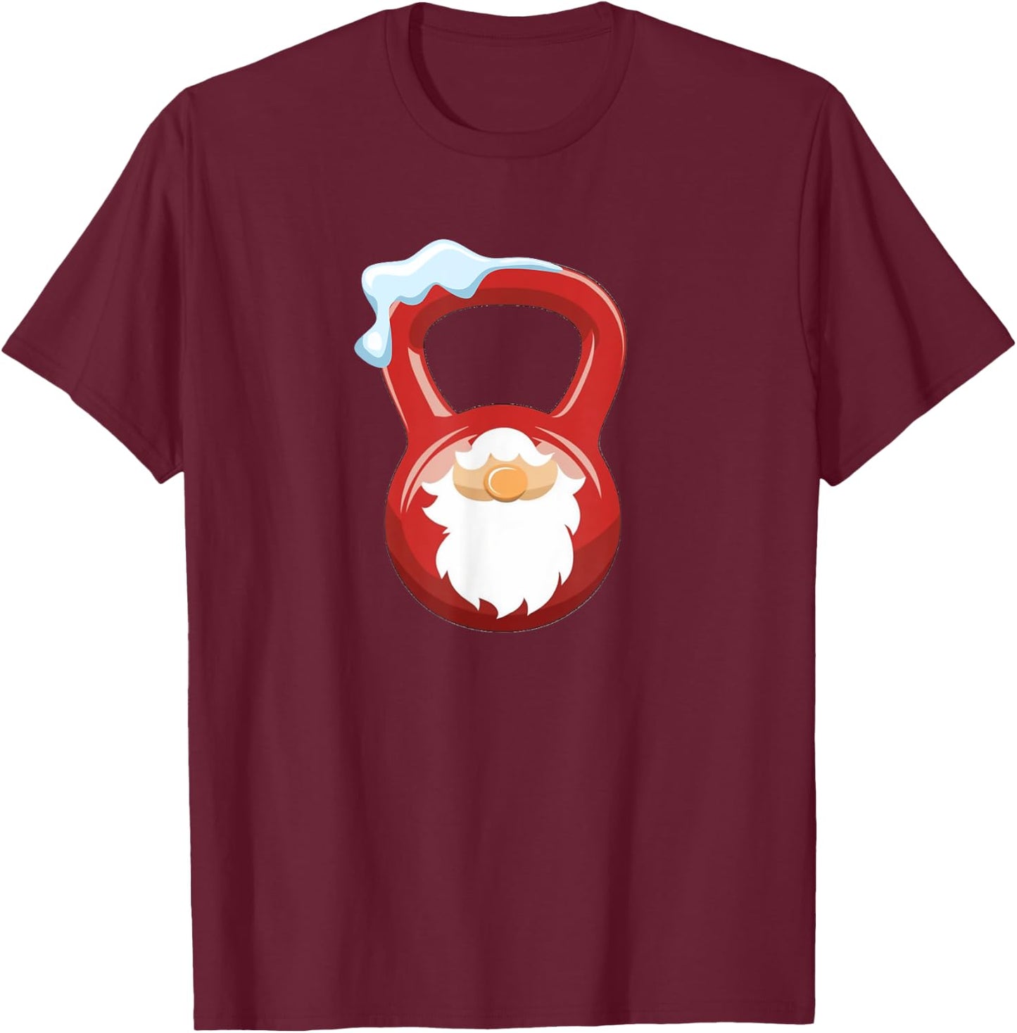 Christmas Gym Workout Gnome Kettlebell Xmas For Gym Lover T-Shirt - T-Shirt | Maroon
