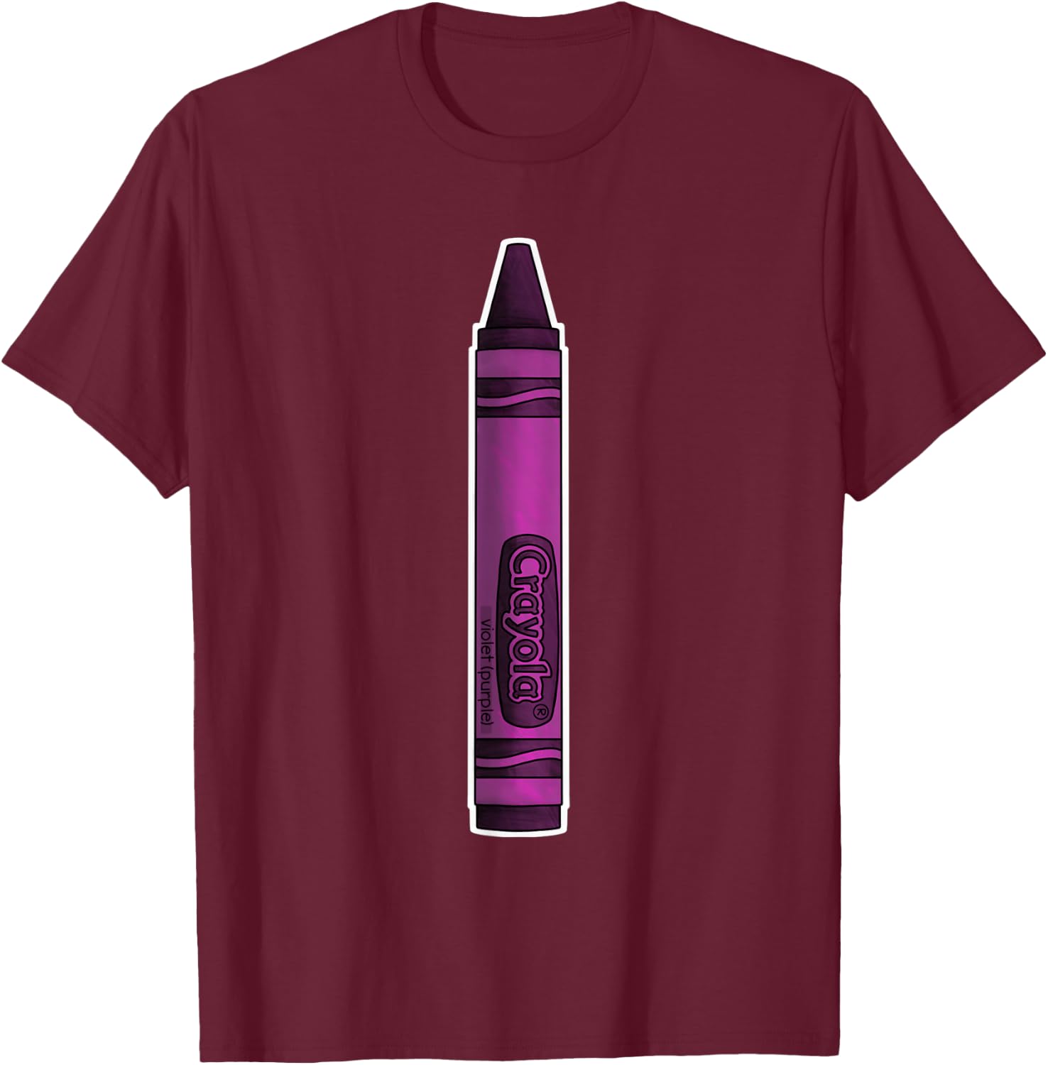 Elywick. Purple Crayon - -Adults, Purple, Small, Short Sleeve, Classic Fit T-Shirt - T-Shirt | Maroon