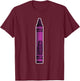 Elywick. Purple Crayon - -Adults, Purple, Small, Short Sleeve, Classic Fit T-Shirt - T-Shirt | Maroon