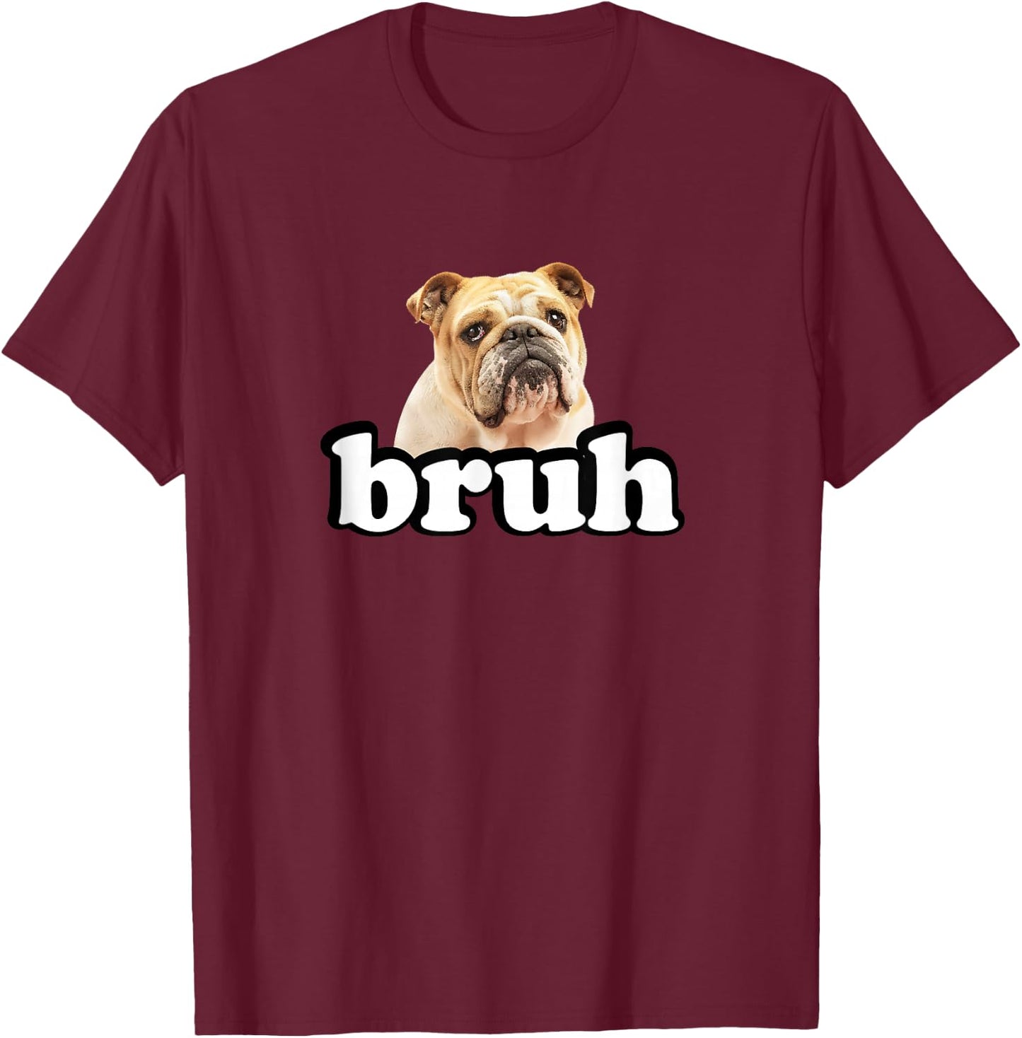 Kids Funny Bro Bruh English Bulldog T-Shirt - T-Shirt | Maroon