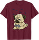 Gaming Pug Pew Gamepad Cute Hobby Dog Video Game Player Gift Men Women Girls Kids T-Shirt - T-Shirt | Maroon