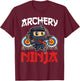 Archery Ninja For Archer Boys Kids T-Shirt - T-Shirt | Maroon