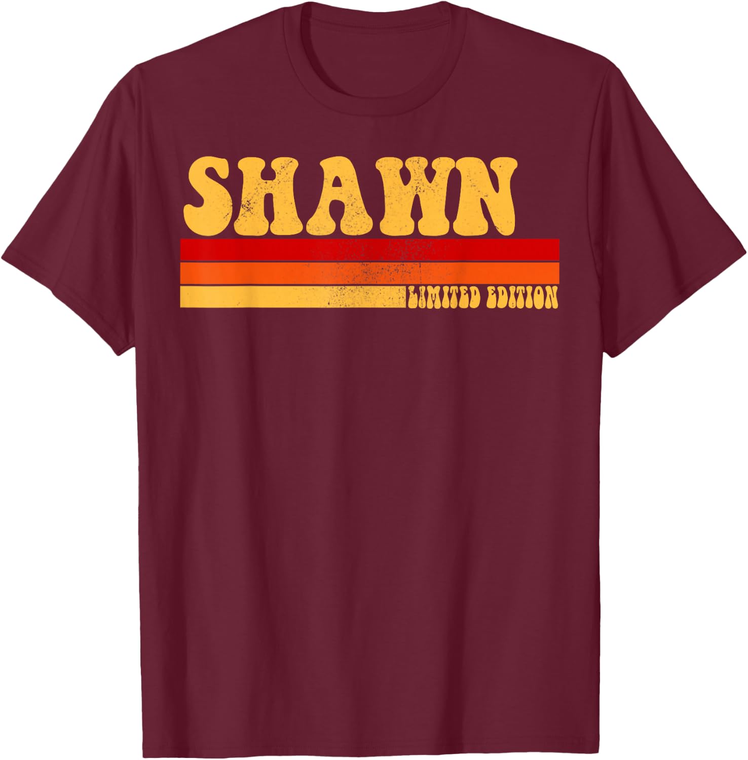 SHAWN Name Personalized Idea Men Retro Vintage SHAWN T-Shirt - T-Shirt | Maroon