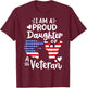 I'm A Proud Daughter of A Veteran Father's Day Girls T-Shirt - T-Shirt | Maroon
