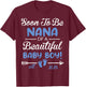 Soon To Be NANA of Beautiful Baby Boy Reveal T-Shirt - T-Shirt | Maroon