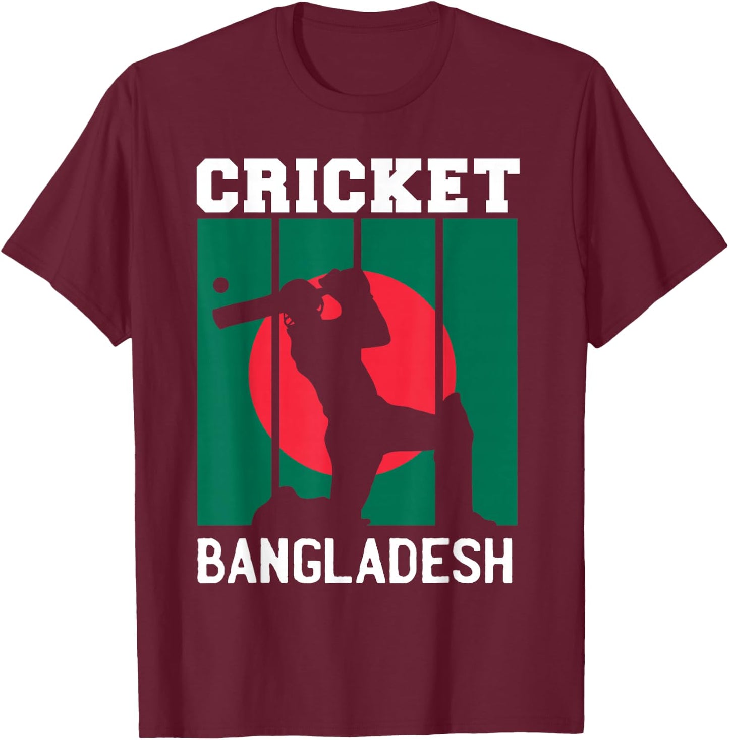 Bangladesh Flag Cricket 2024 Fans Player Coach Bangladeshi T-Shirt - T-Shirt | Maroon