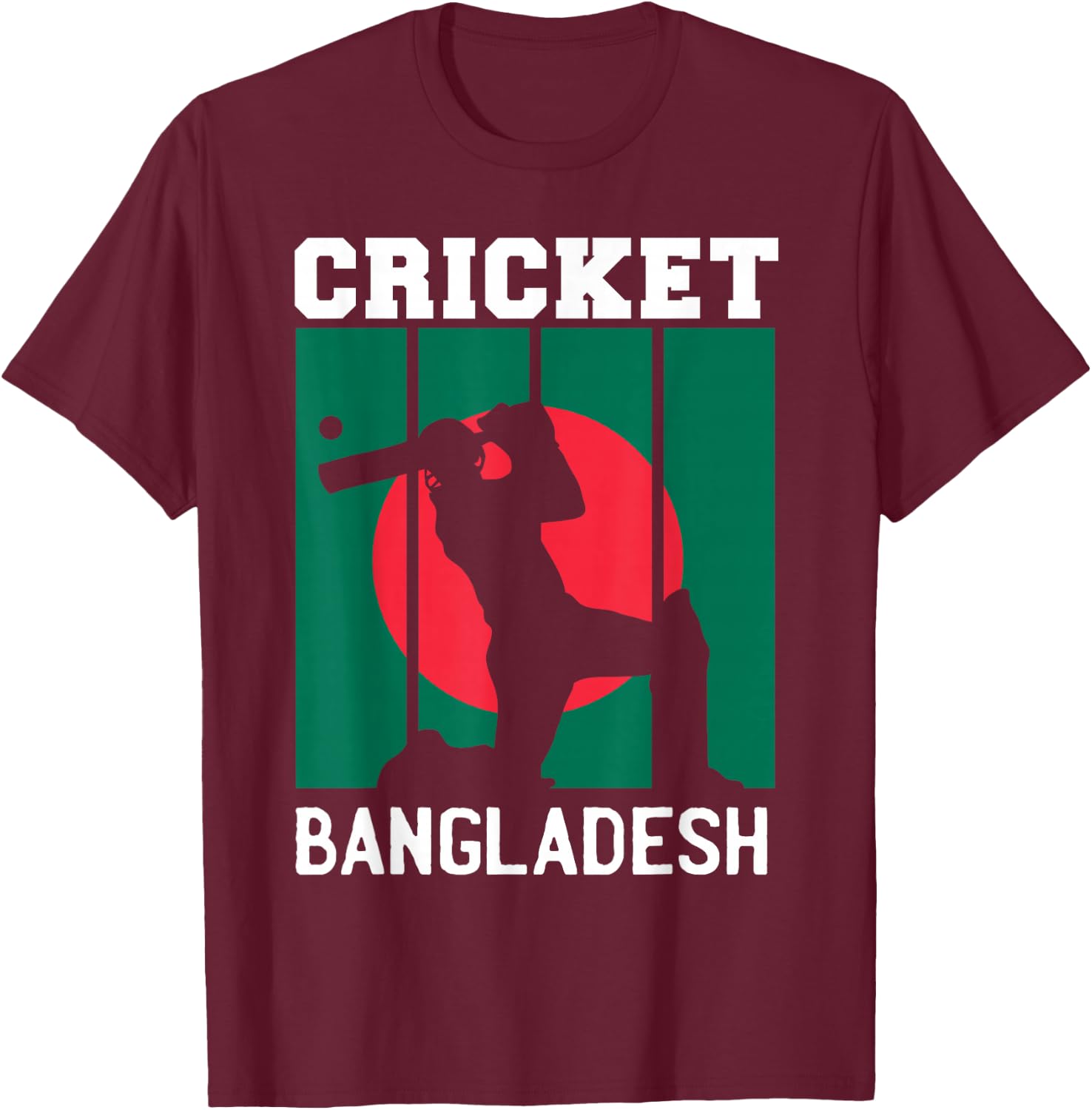 Bangladesh Flag Cricket 2024 Fans Player Coach Bangladeshi T-Shirt - T-Shirt | Maroon