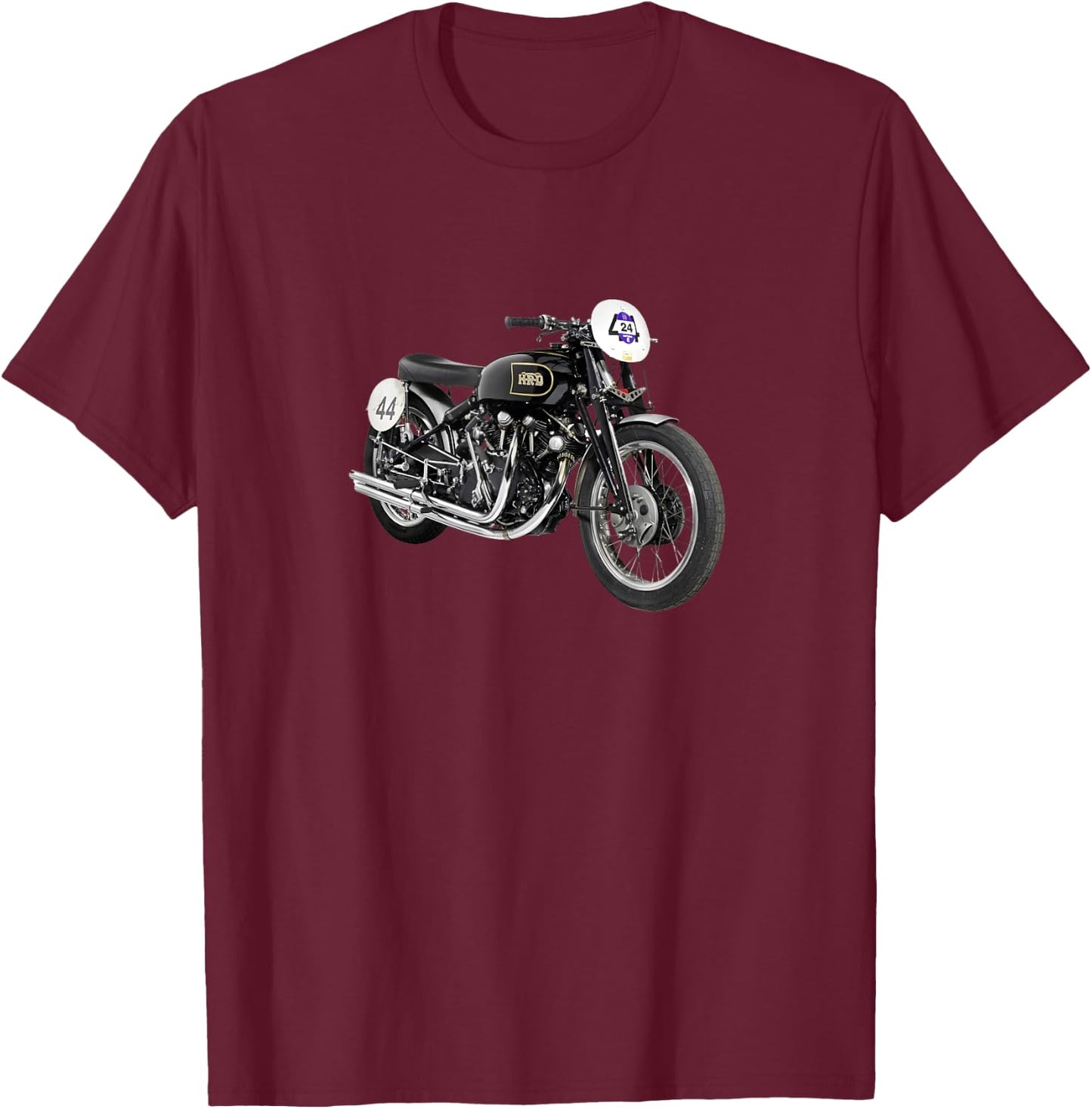 1952 Vincent Bike Lightning Vintage Motorcycle Graphic T-Shirt - T-Shirt | Maroon