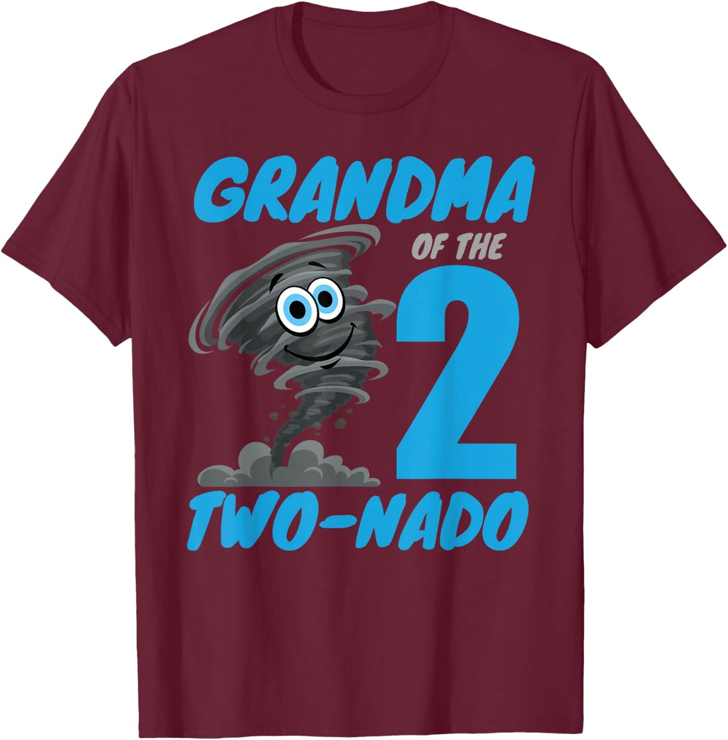 Grandma of The Two-Nado Storm TorNado 2nd Two Birthday Boy T-Shirt - T-Shirt | Maroon