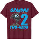 Grandma of The Two-Nado Storm TorNado 2nd Two Birthday Boy T-Shirt - T-Shirt | Maroon