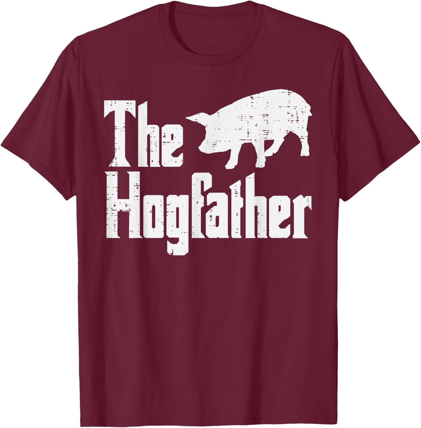 Pig The Hogfather Funny Hog Dad Fathers Day Parody Papa Men T-Shirt - T-Shirt | Maroon