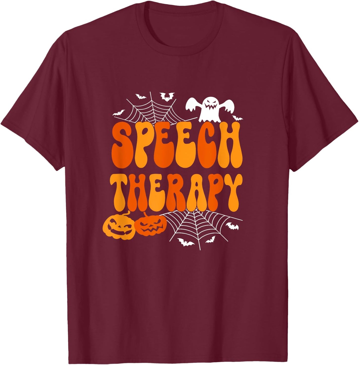 Speech Therapy Speech Therapist Speech Pathology Halloween T-Shirt - T-Shirt | Maroon