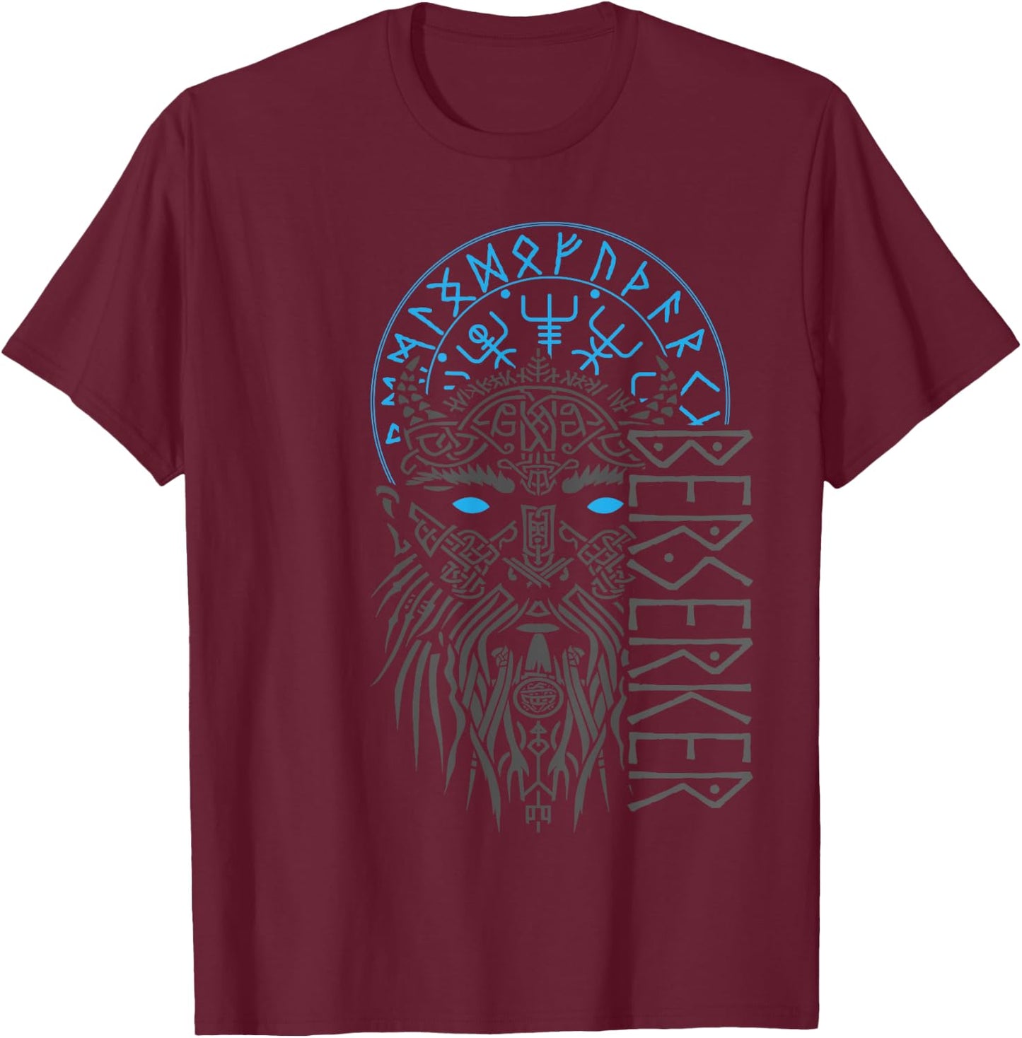 Berserker & Viking Compass - Nordic Odin Design T-Shirt - T-Shirt | Maroon