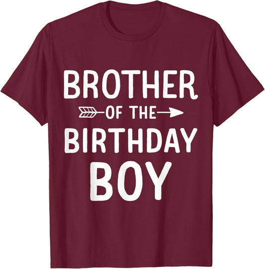 Brother of the birthday boy for matching family party T-Shirt - T-Shirt | Maroon
