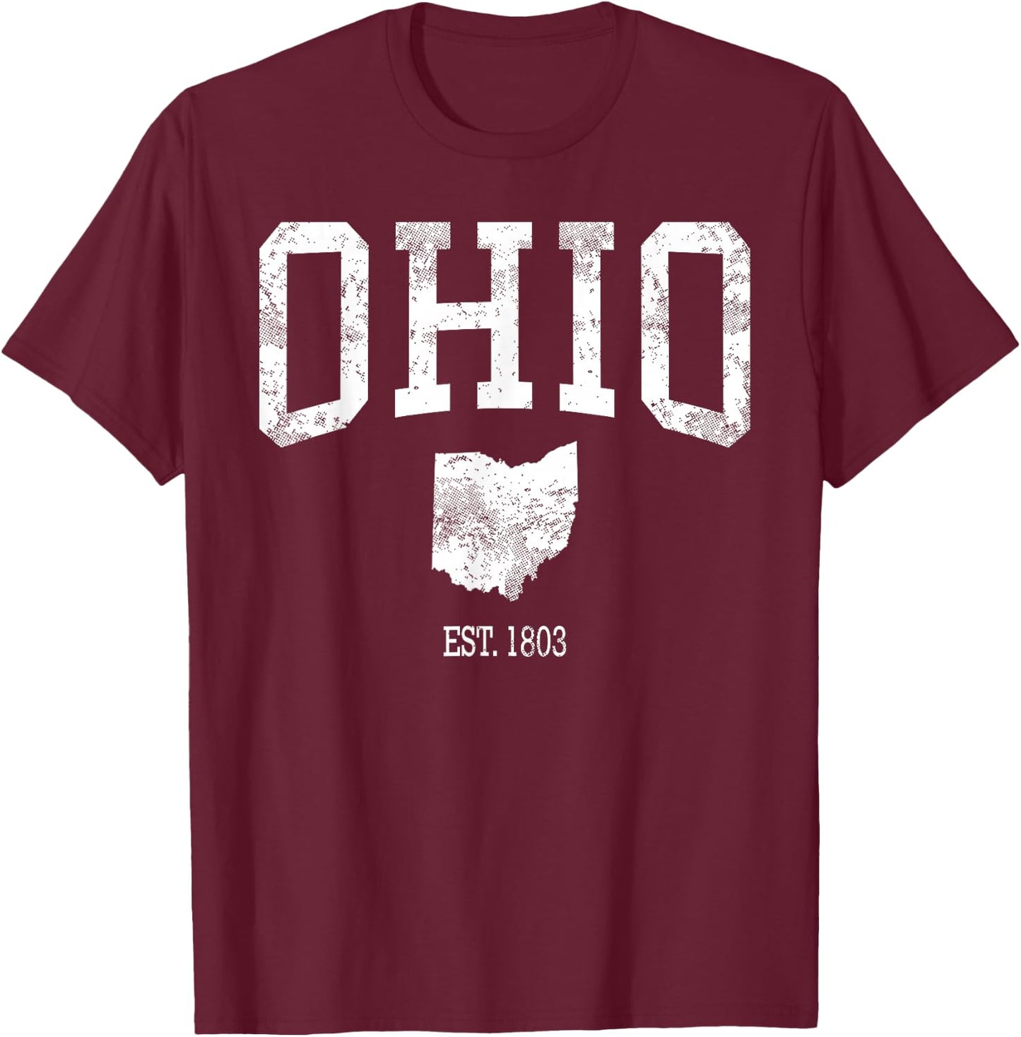 Ohio Vintage Sports Design OH T-Shirt - T-Shirt | Maroon