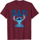 Disney Lilo & Stitch Vintage Dad Cool Stitch Collegiate Logo T-Shirt - T-Shirt | Maroon