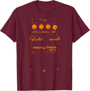 Chainsaw Guitar Pedal Retro Vintage Guitar Pedal T-Shirt - T-Shirt | Maroon
