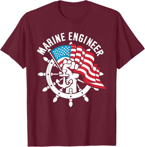 Marine Engineer Job Profession Marine Engineering T-Shirt - T-Shirt | Maroon