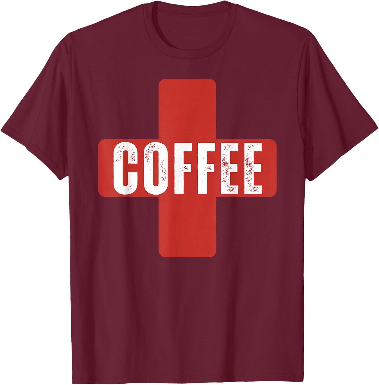 Red Cross with coffee T-Shirt - T-Shirt | Maroon
