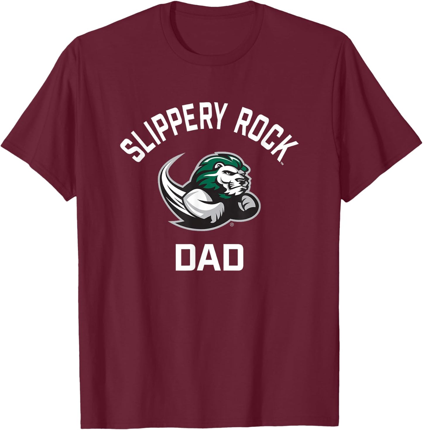 SRU Slippery Rock University Arched Dad T-Shirt - T-Shirt | Maroon