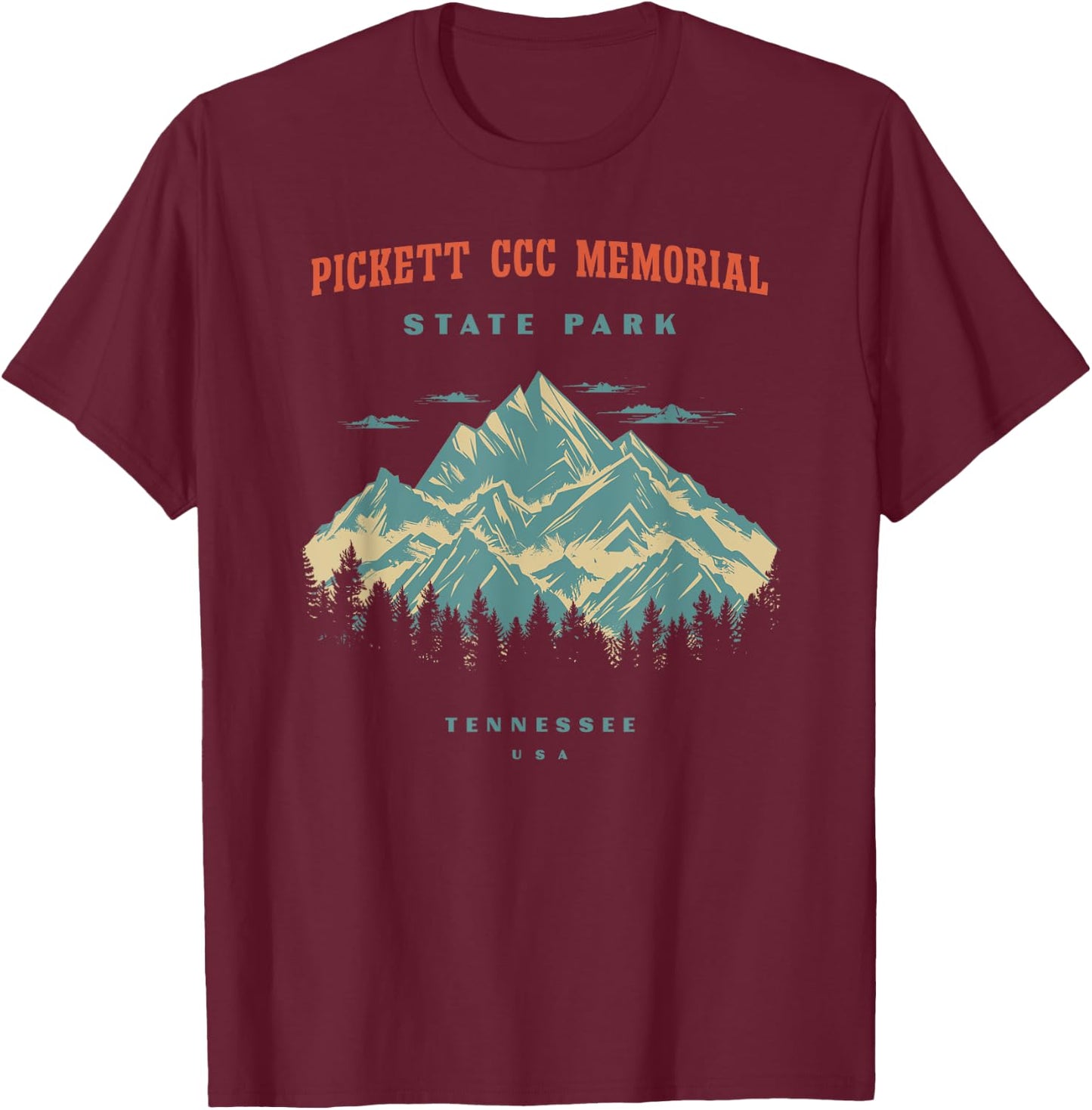 Pickett CCC Memorial State Park Tennessee Retro Vintage T-Shirt - T-Shirt | Maroon