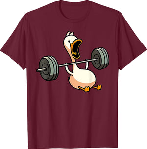 Funny Duck Deadlift Weight Lifting Bodybuilder Gym Workout , Small, Black T-Shirt - T-Shirt | Maroon