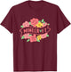 Minecraft Spring Floral Pastel Logo T-Shirt - T-Shirt | Maroon