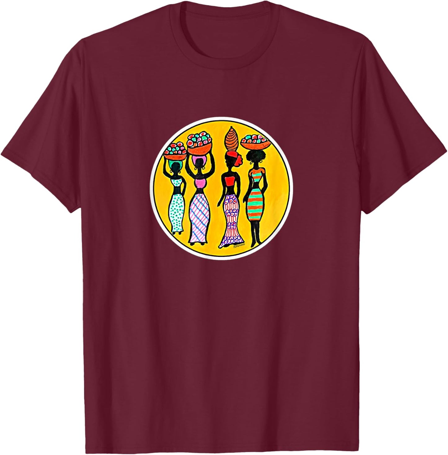 Pyram's Heart Rustic Design- Les Demoiselles T-Shirt - T-Shirt | Maroon