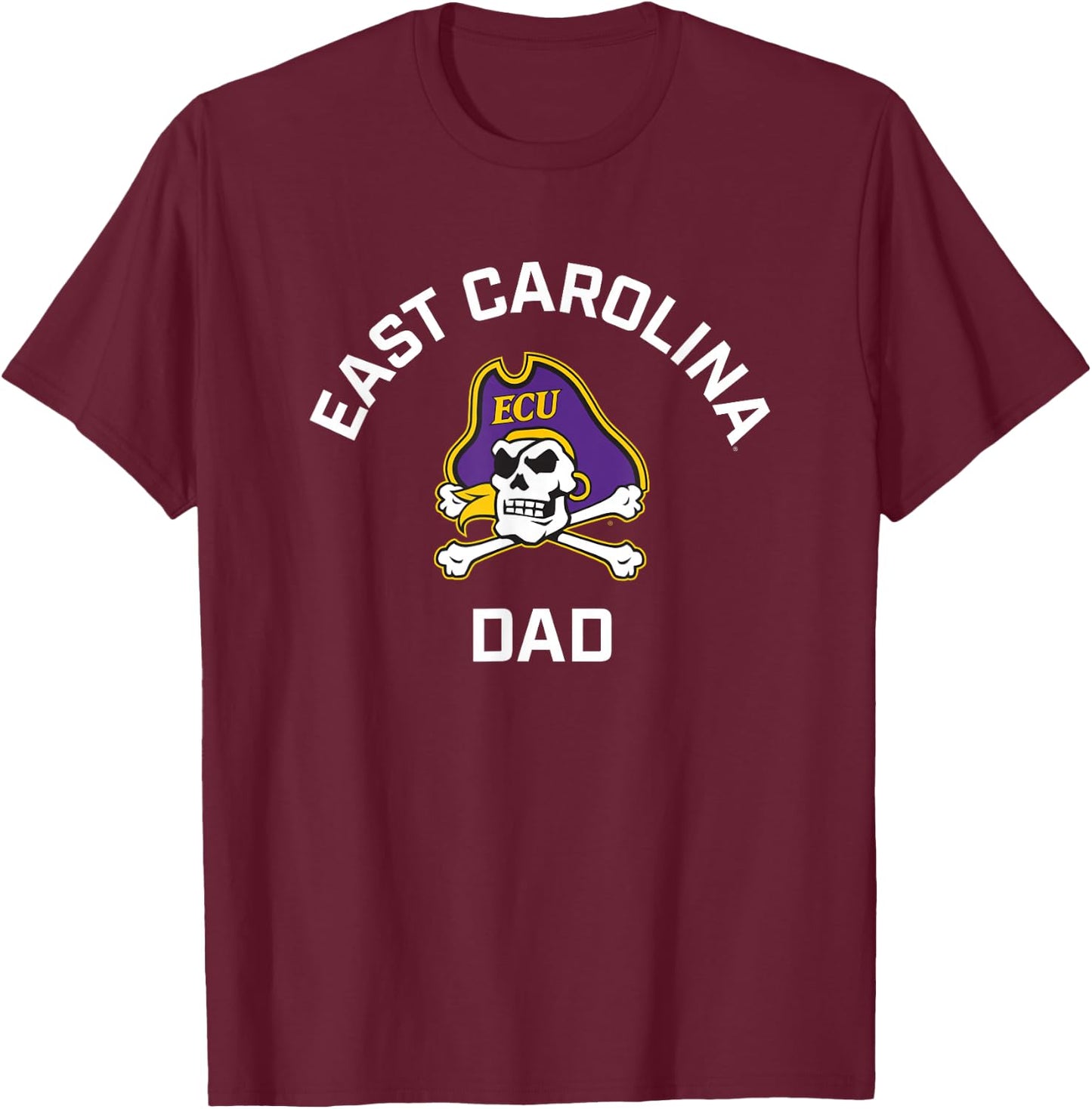 East Carolina University ECU Pirates Arched Dad T-Shirt - T-Shirt | Maroon