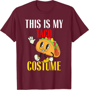 This is My Taco Costume Funny Lazy Halloween Costume Party T-Shirt - T-Shirt | Maroon