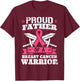 Proud Father Of Breast Cancer Warrior Pink Awareness Ribbon T-Shirt - T-Shirt | Maroon