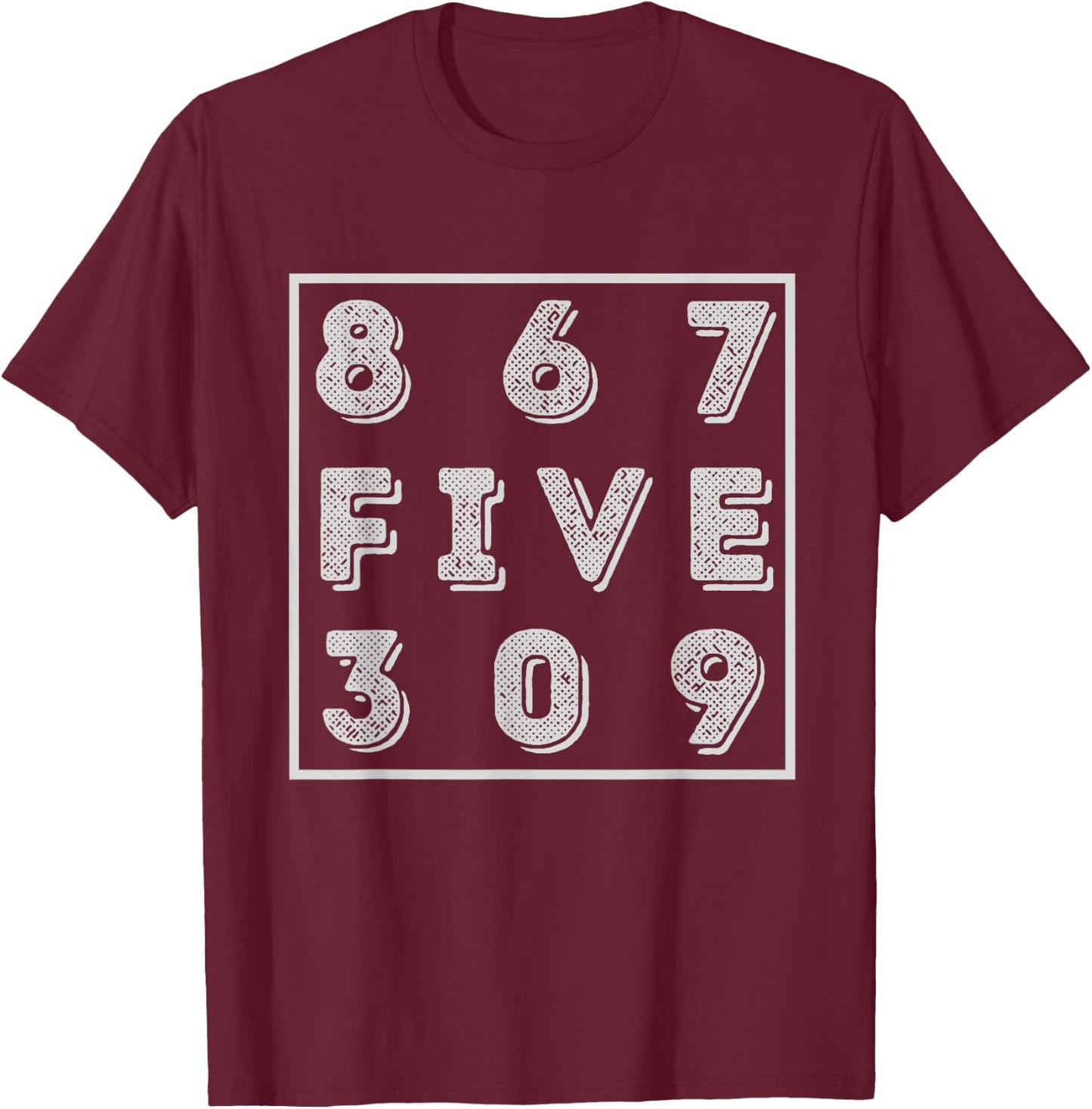 Classic Vintage Retro 867FIVE309 Shirt 8675309 T-Shirt - T-Shirt | Maroon
