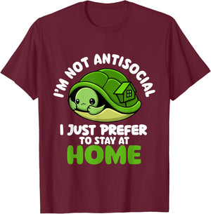 I'm Not Antisocial - Sea Turtle Lover Reptile Lover Beach T-Shirt - T-Shirt | Maroon