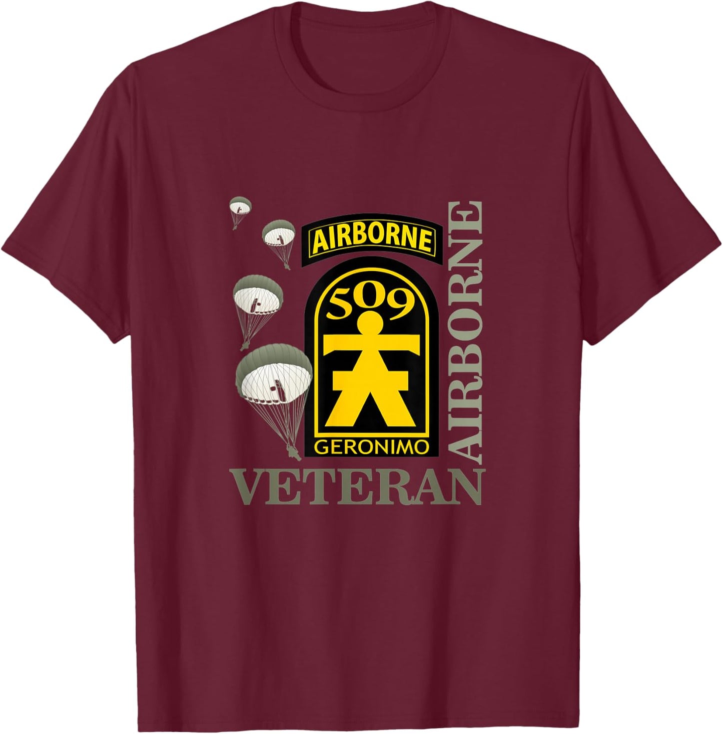 509th Parachute Infantry Regiment Airborne Veteran Christmas T-Shirt - T-Shirt | Maroon