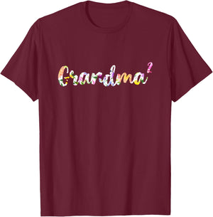 Grandma Squared Shirt Floral Grandma Of Two T-Shirt - T-Shirt | Maroon