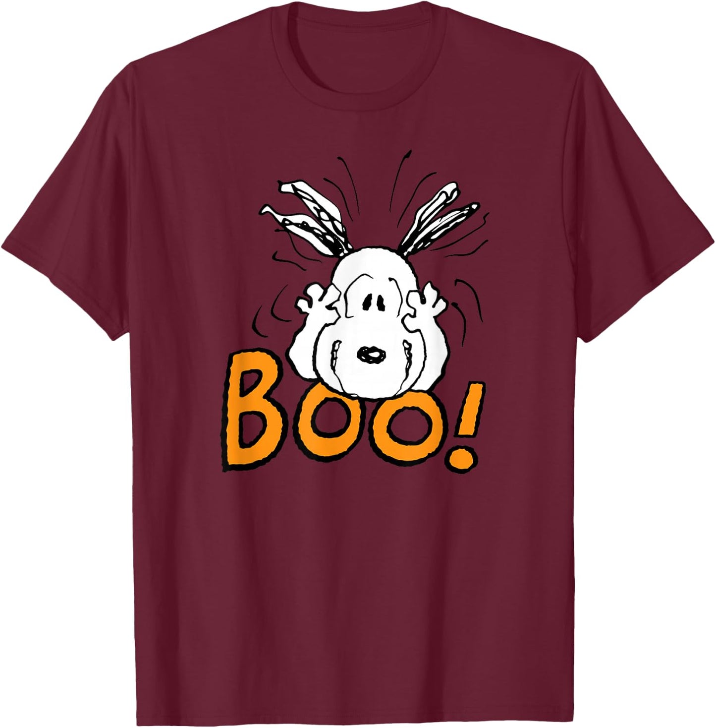 Peanuts Halloween Snoopy Boo T-Shirt - T-Shirt | Maroon