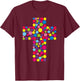Happy Dot Day Colorful Cross For Christian Creators T-Shirt - T-Shirt | Maroon
