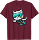 White Cat Scuba Diving Pet Funny Snorkeling Men Women Girls Kids T-Shirt - T-Shirt | Maroon