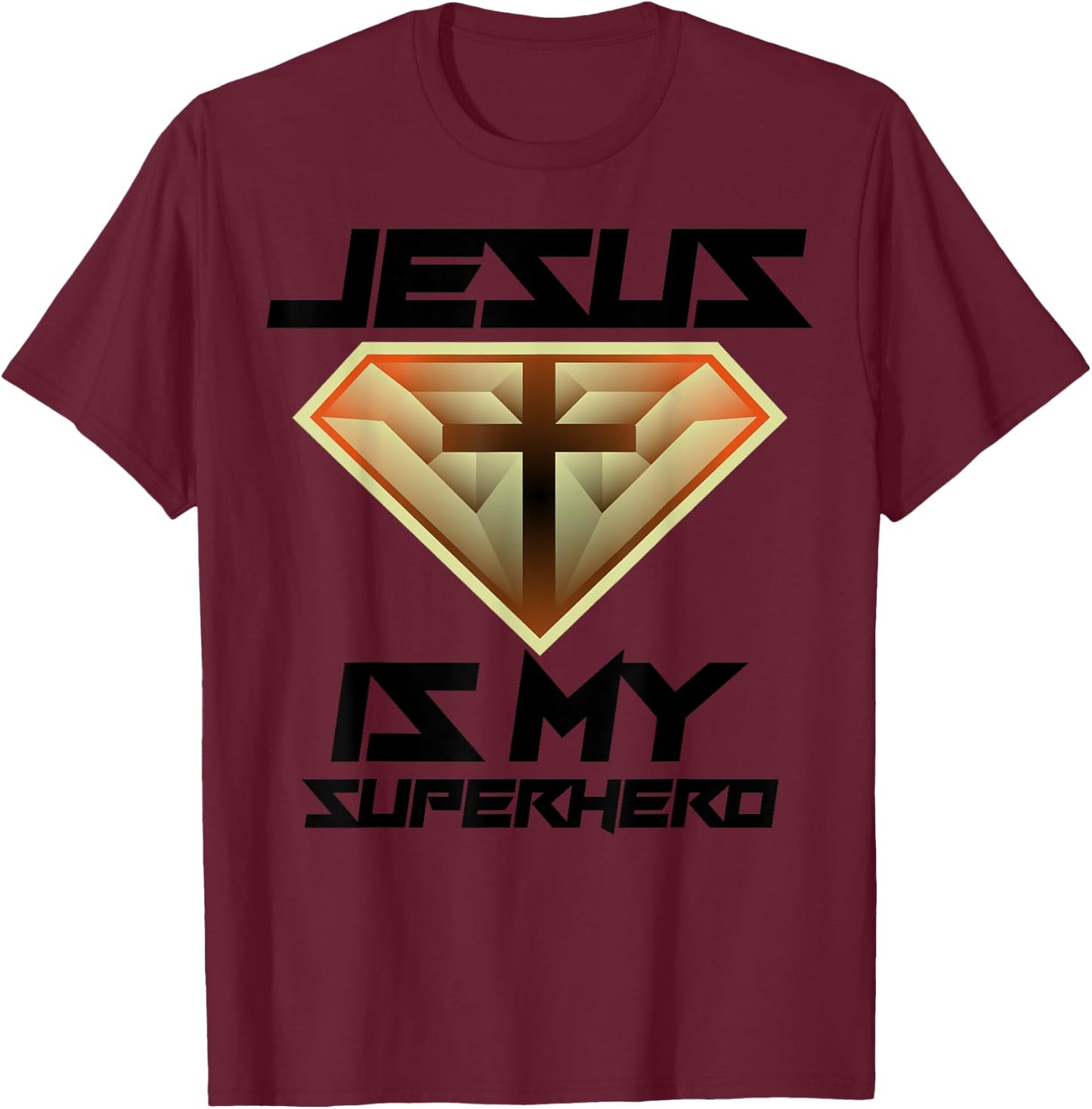 Jesus Is My Superhero | Cute Powerful Christian Gift T-Shirt - T-Shirt | Maroon