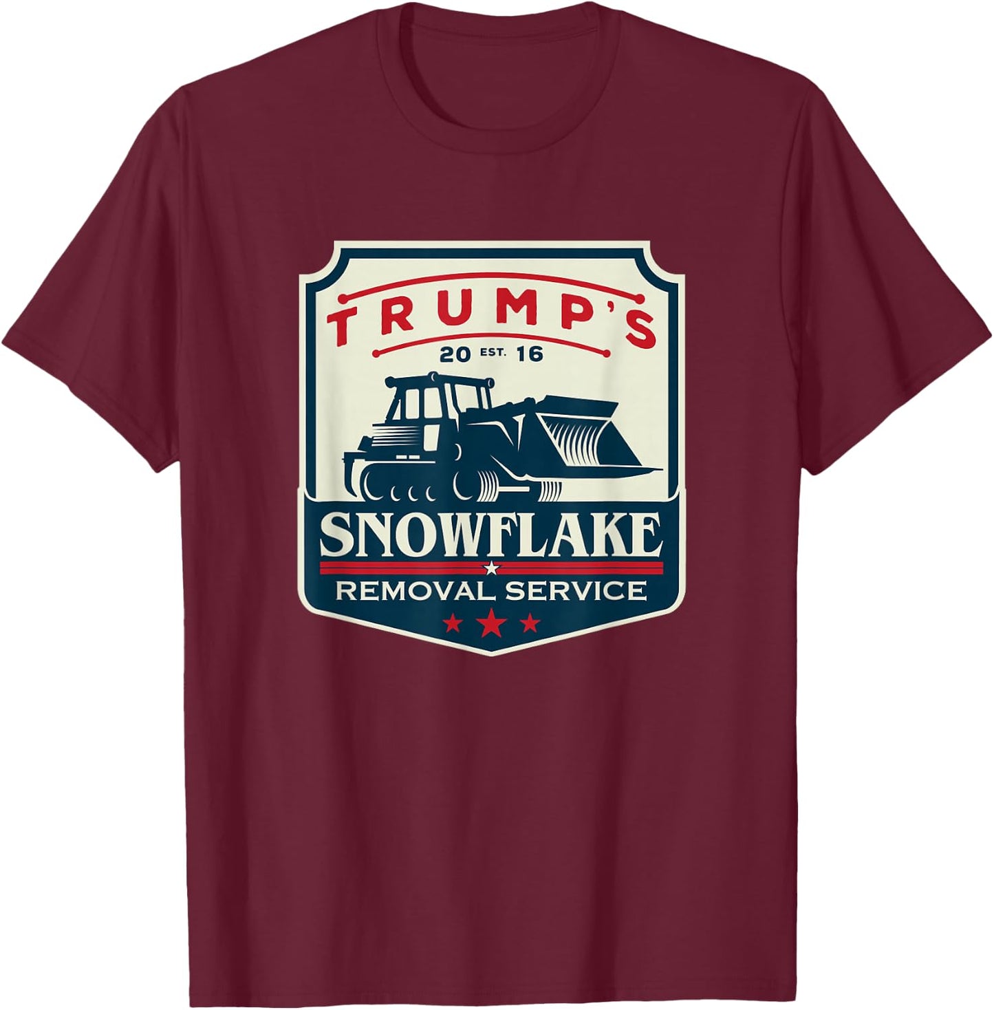 Trump's Snowflake Rmoval Service Funny Donald Trump 2024 T-Shirt - T-Shirt | Maroon