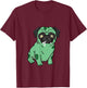 Zombie Pug Halloween T-Shirt - T-Shirt | Maroon