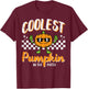 Coolest Pumpkin In Patch Halloween Retro Costume Groovy Boys T-Shirt - T-Shirt | Maroon
