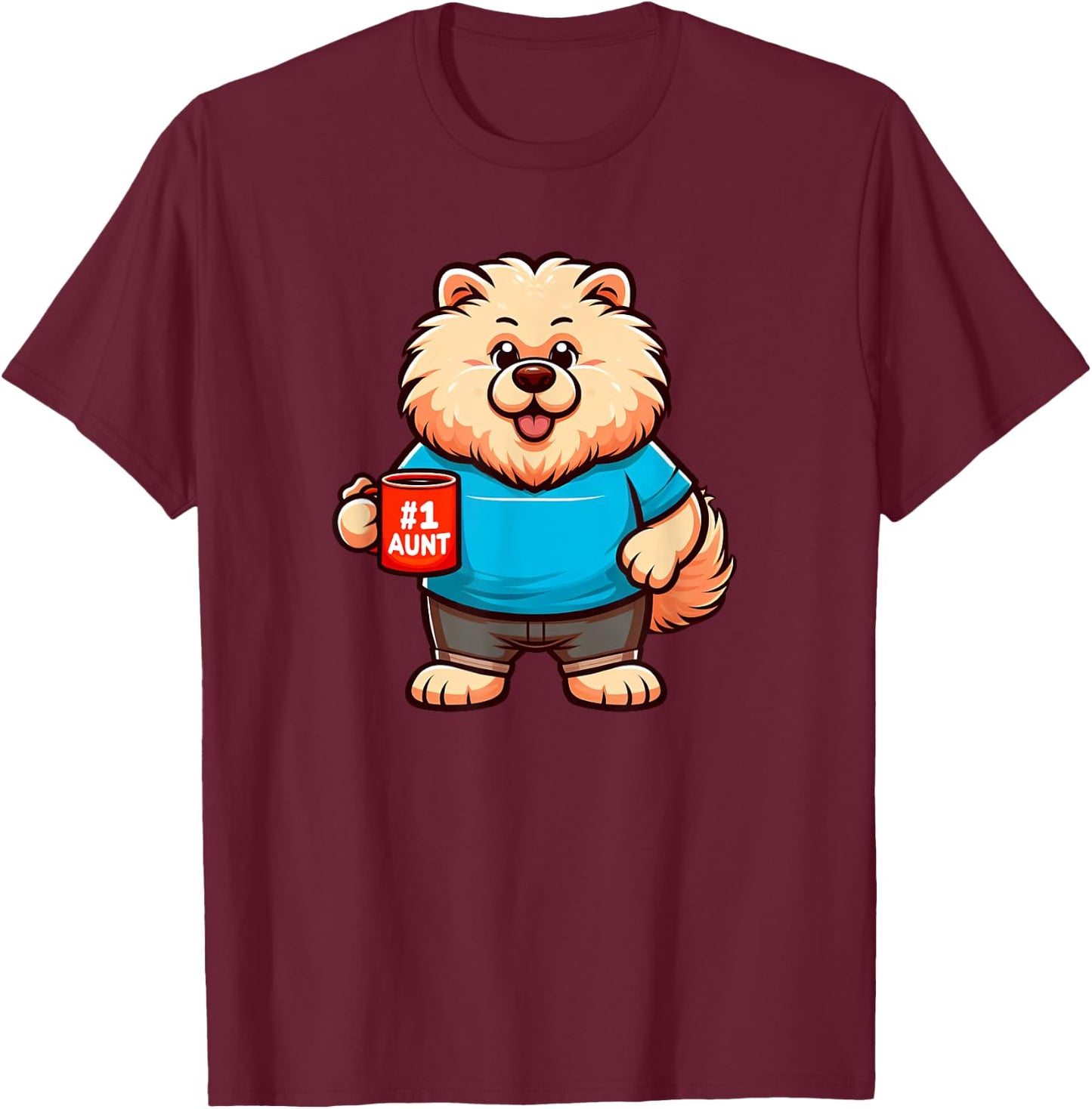 Chow Chow Aunt Dog Funny Family T-Shirt - T-Shirt | Maroon
